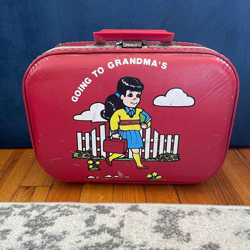 Going to grandmas vintage suitcase